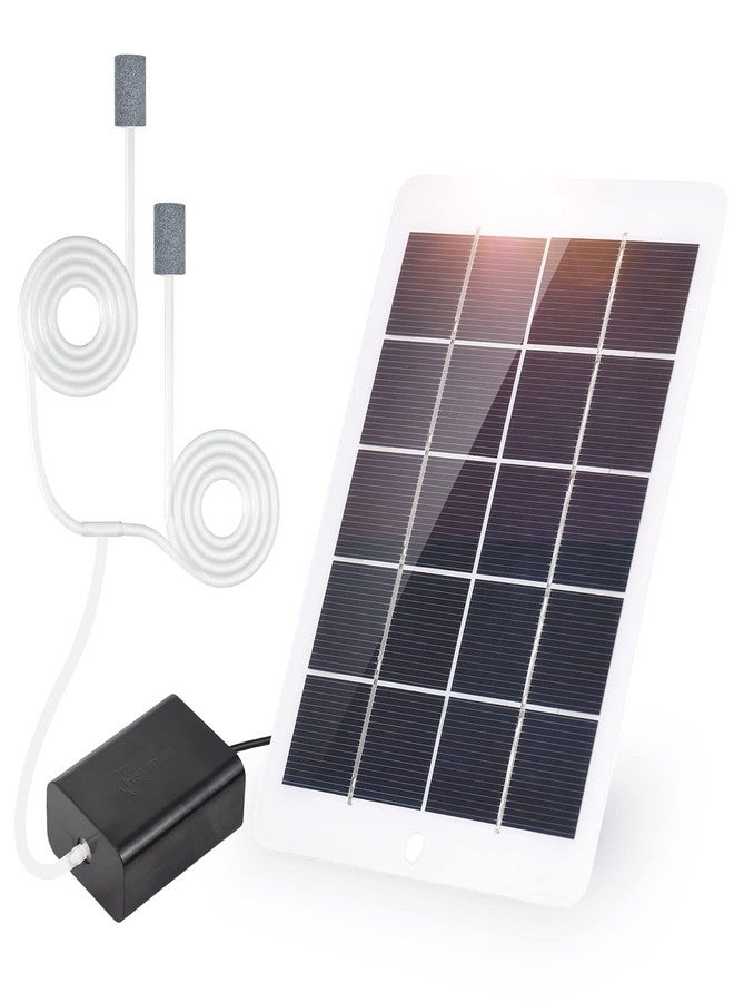 RIZGHWOY Solar Powered Air Pump Kit with Air Bubble Stones, Fish Tank Aquarium Oxygenator, Small Pond Aerator - Image 1
